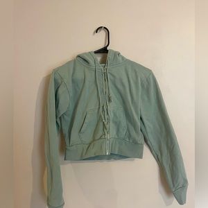 Brandy Melville Cropped Zip Up Sweatshirt
